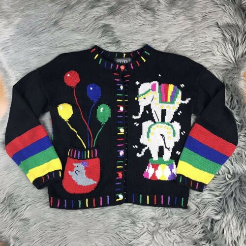 Berek Marta D Sz 10 Multicolor Kids Hand Knit Uruguay Circus Cardigan Sweater