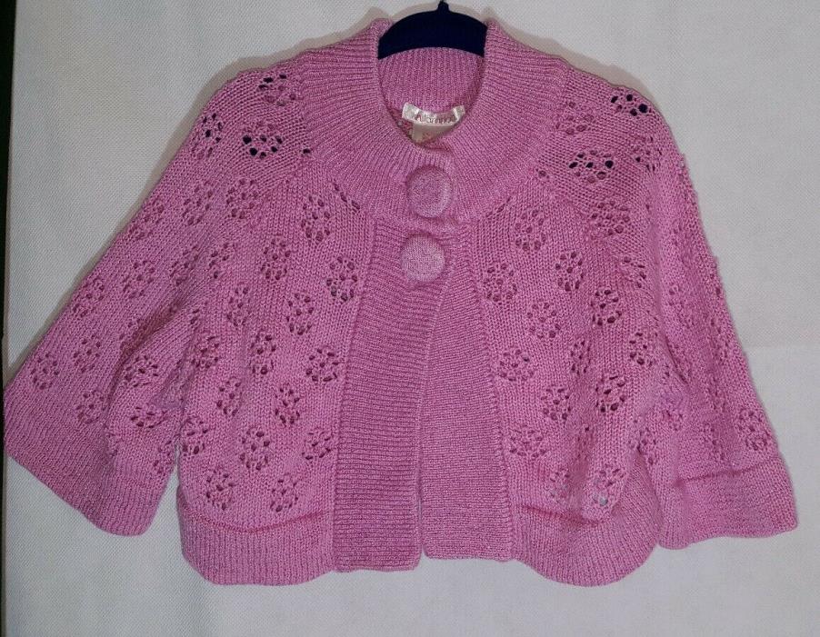 girs xhilaration xs pink sparkly sweater 2 button