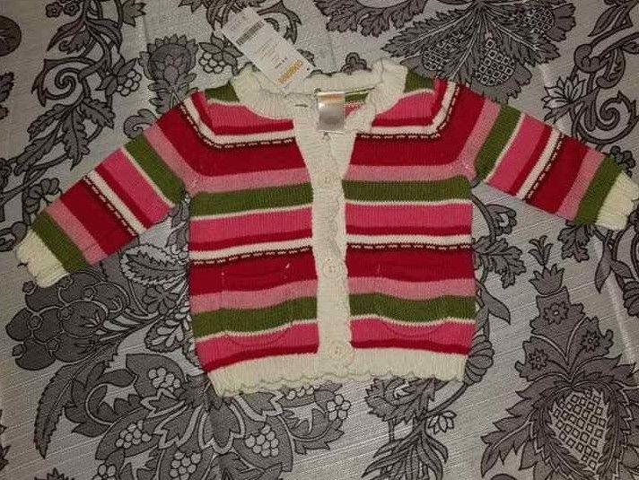 NWT GYMBOREE BABY GIRLS WINTER HOLIDAY POCKET STRIPED BUTTON SWEATER 3 - 6 MO