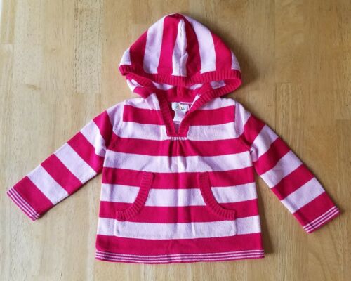 Baby Girls Clothes, Pink/Striped Pull-over/Hooded Sweater, Size 12 Months, Circo