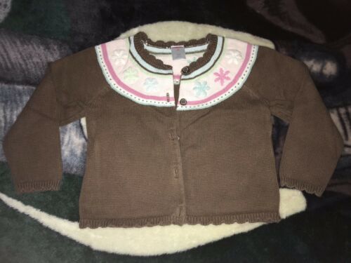 Toddler Girls Brown And Pink With Snowflakes Gymboree Sweater Sz 4 T