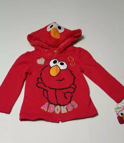 Sesame Street ELMO Toddler Girls Full Zip Hoodie Sweatshirt Jacket 12 MOS NWT