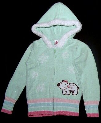 SWEATER GIRLS HOODIE HOODED HAT  * NEW *  SNOW FLAKE BEAR 12 month