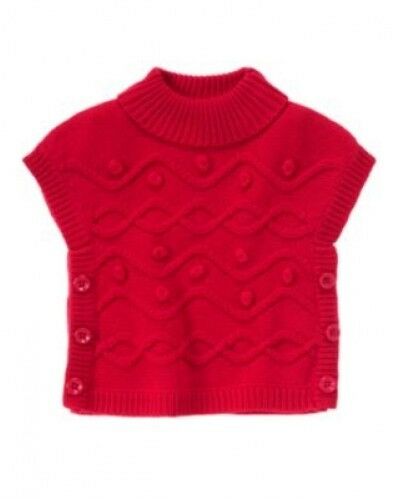 NWT Gymboree Winter Cheer Red Poncho Cape Size 12-18m 2T 3T