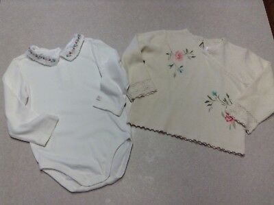 NWT/VGUC Janie and Jack Glistening Gems Floral Sweater Bodysuit 2T