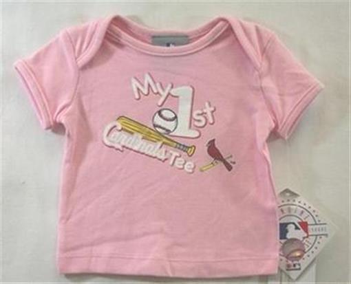 MLB Baby Girl My 1st Cardinal St Louis Pink Baseball Cotton Tee T Shirt 3 6 Mos
