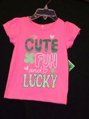 NWT - Infant Girl's S/S Cute, Fun & Lucky Graphic T-Shirt - Pink - Sz 18 mos