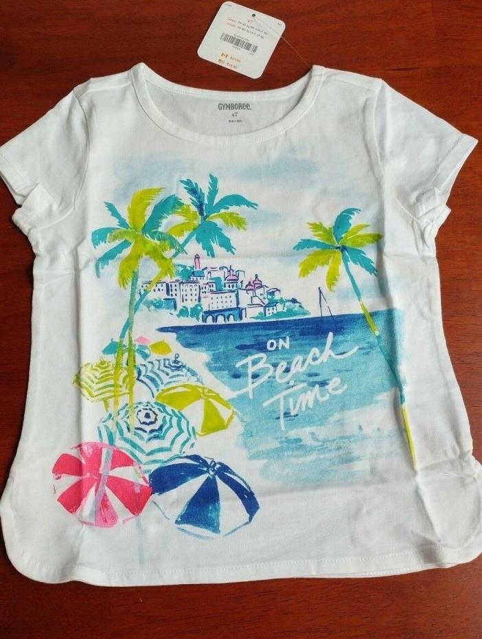 Toddler girl short sleeve shirt, Gymboree, beach time, 4T