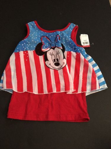 Disney Girls Minnie Mouse Tank Top Red White & Blue Size (XS) 4/5