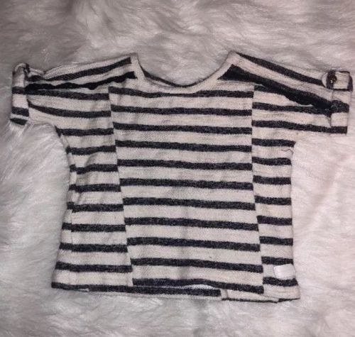 7 For All Mankind Girls Toddler Stripe Top Blue White 2T