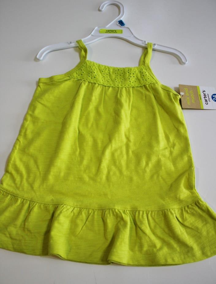 Carter's Top Size 24 Months Lime Green Ruffle Eyelet Sun Top NEW