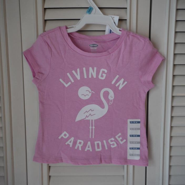 Old Navy Lavender Tee shirt Girls size 12 -18 month Living in Paradise new kids