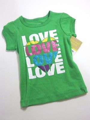 Carter's Tee Shirt Top Size 18 Months Green Love Heart NEW