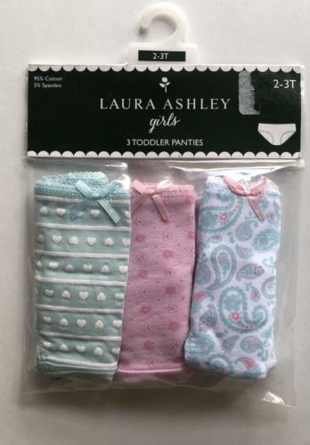 LAURA ASHLEY Toddler Girls Underwear Panties Paisley Hearts NEW NWT 2 2T 3 3T