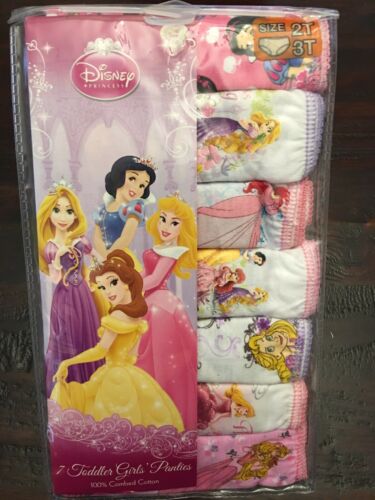 Disney Princess Cotton 7 Pack Undies Panty Underwear Panties Toddler Girl 2T/3T