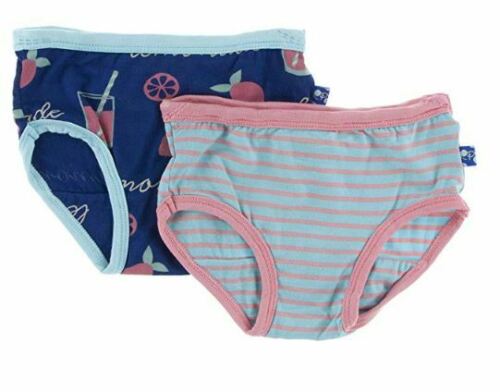 Kickee Pants Girls Underwear Set Pink Lemonade and Strawberry Stripe XS Free S/H