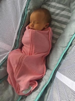 Woombie True Air Swaddle ( Island Pink, Newborn 5-13 lbs) NEW