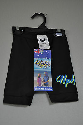 ALPHA Rash Guard SPF UPF Swimwear Black Biker Surf Swim Shorts - Size 1 2  Retro