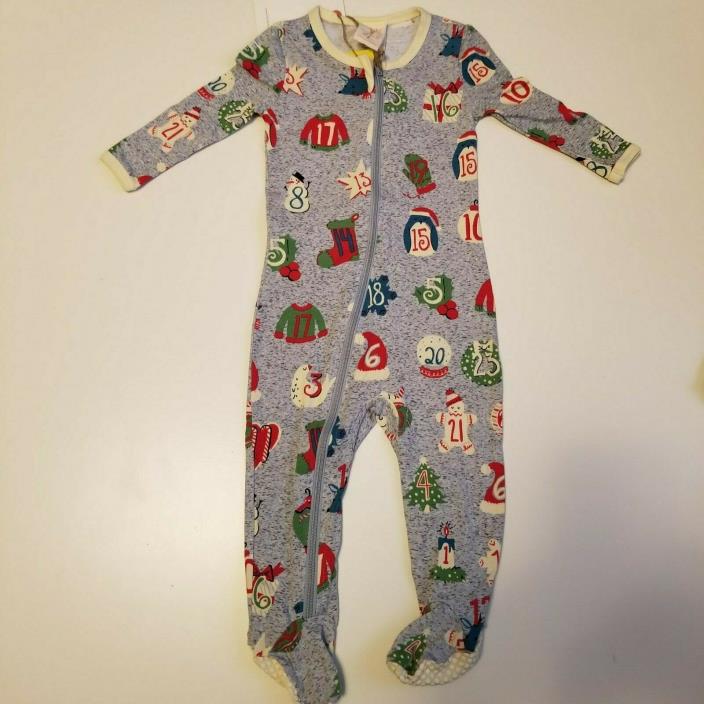 Munki Munki Baby One Piece Fitted Pajamas Size 18 Months Gray Winter Theme New