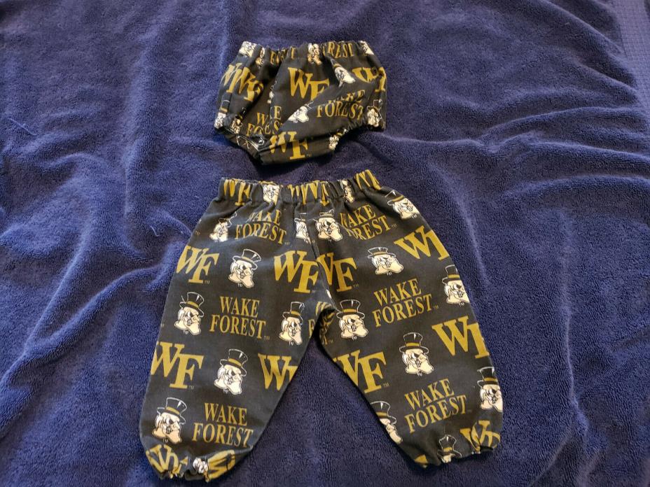 Handmade Wake Forest Demon Deacons 2T Pants and Diaper Cover