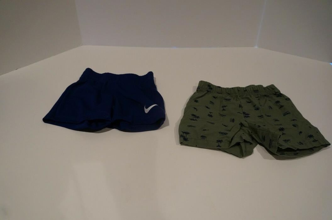 INFANT'S MIXED LOT OF 2 ELASTIC WAIST SHORTS SIZE 12 MONTHS