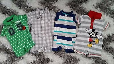 GYMBOREE, GEORGE WALMART, DISNEY BABY LOT SET OF 4 PLAYSUITS 3 - 6 MONTHS