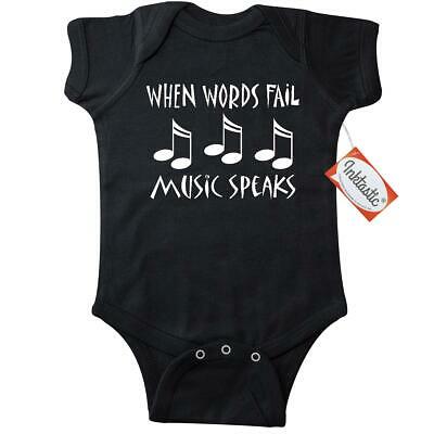 Inktastic Words Fail Music Speaks Infant Bodysuit Lover When Musician Gift Quote