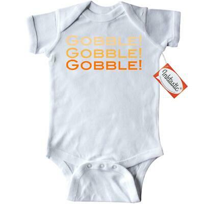 Inktastic Gobble Gobble Gobble Infant Bodysuit Thanksgiving 1st Turkey Saying