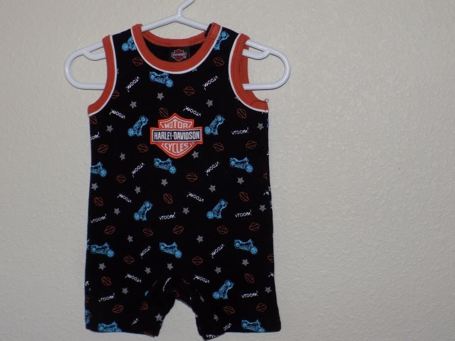 Harley Davidson-Sleeveless Romper 6/9M-100%Cotton-Made in China