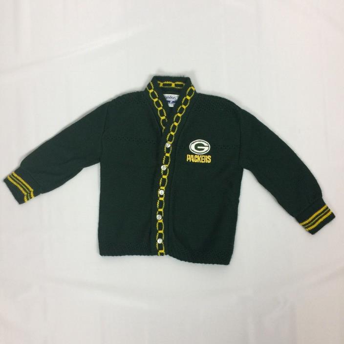 Vintage Brandon Green Bay Packers Cardigan Sweater Infant size 12- 18 months USA