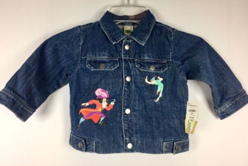 Captain Hook Peter Pan NeverLand Disney Denim Jacket Baby Size 12-18 months NWT