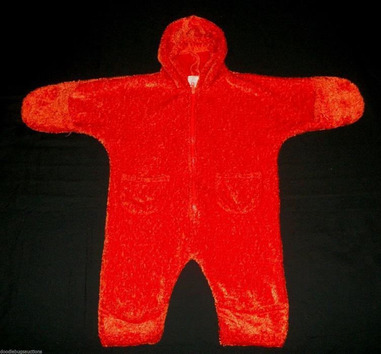 Karin Alexis Fleece Boy Girl 6-12 m month Orange Snowsuit Sleeper Hooded Outfit