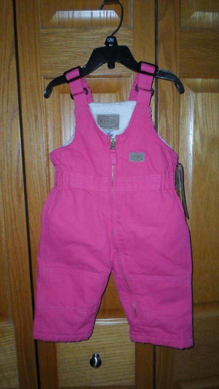 C.E.Schmidt INFANT PINK sherpa-Lined Insulated COVERALLS Size 12 MONTH ~ NEW