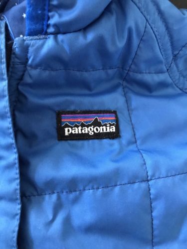Patagonia Puff Ball Down Bunting Reversible blue stars 2T