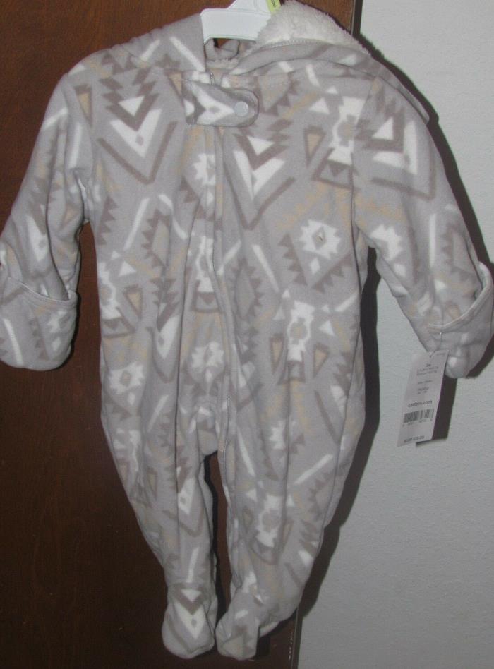 Carter's NWT long sleeved gray sherpa coverall size 3 months