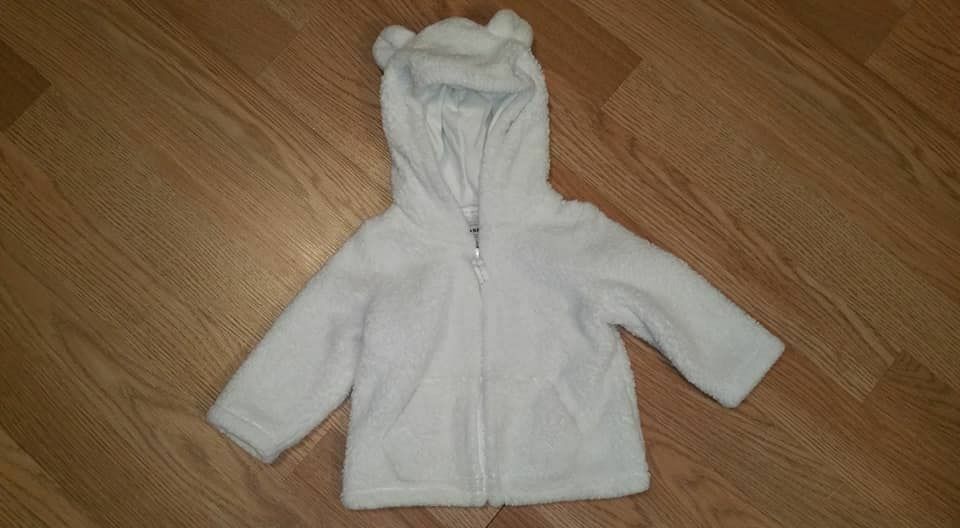 Old Navy Sherpa Fleece JACKET For Baby 3-6 Months HOOD EARS WHITE