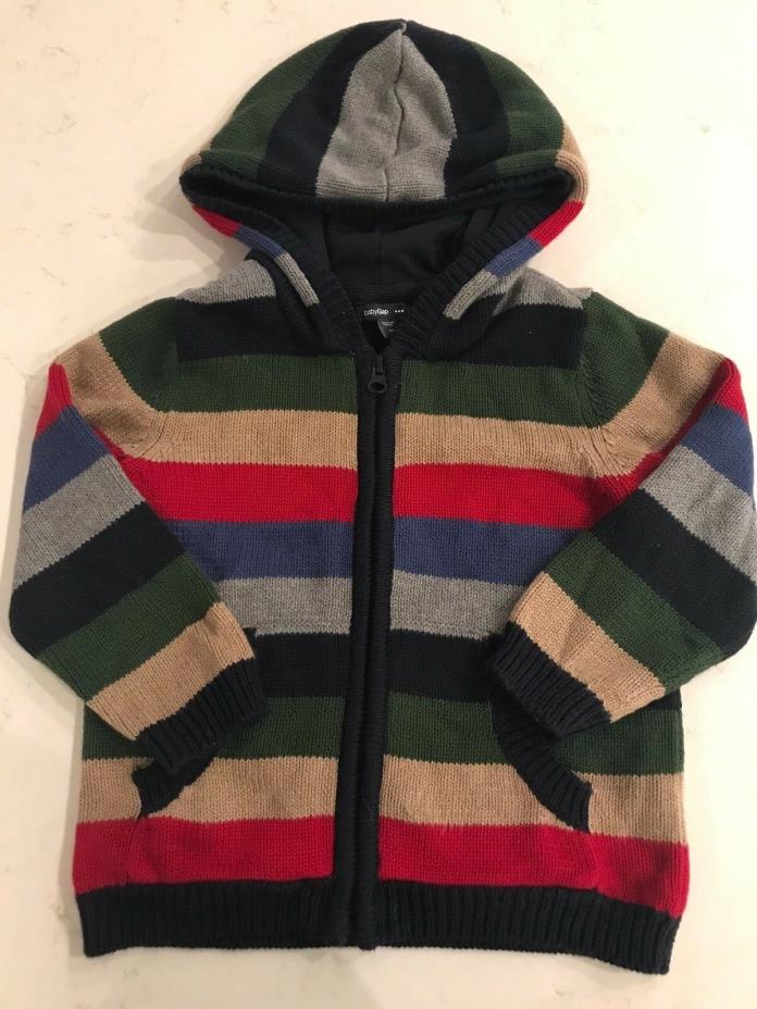 Baby Gap Zip Seater with Hood Jacket Coat Top Outerwear Size 3t 3 Boy Girl