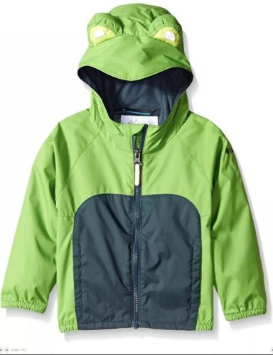 Columbia Sportswear Infant Toddler Kitteribbit Jacket Green Frog Hood sz 3T