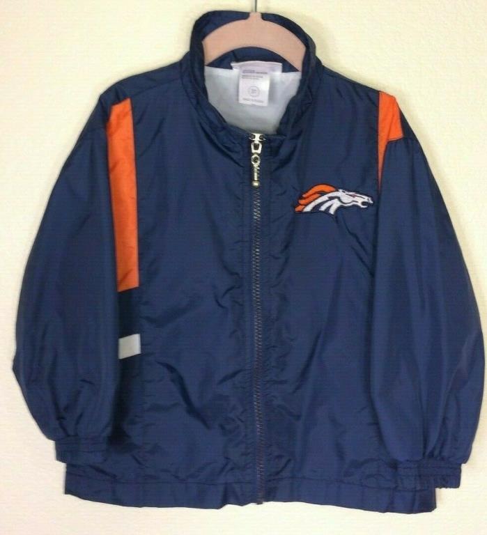 NFL KIDS BRONCOS Football Lined Full Zip Rain-Resistant Windbreaker (Size 3T)