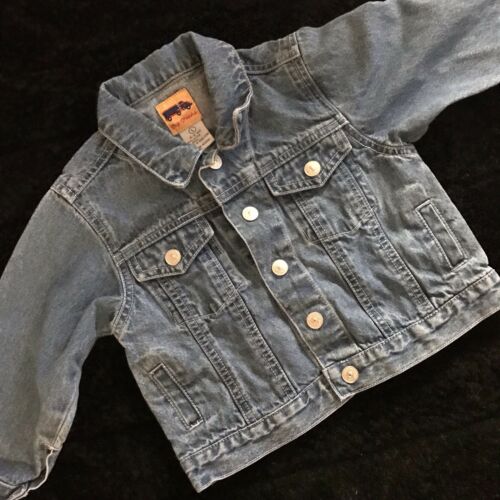 Toy Trucks Baby Boy Blue Denim Snap Buttons Long Sleeve Jean Jacket 12-18 Months