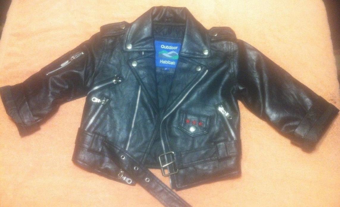 Outdoor Habitat Biker Jacket Boys/Girls size 2T U.S.A. Eagle Design Black