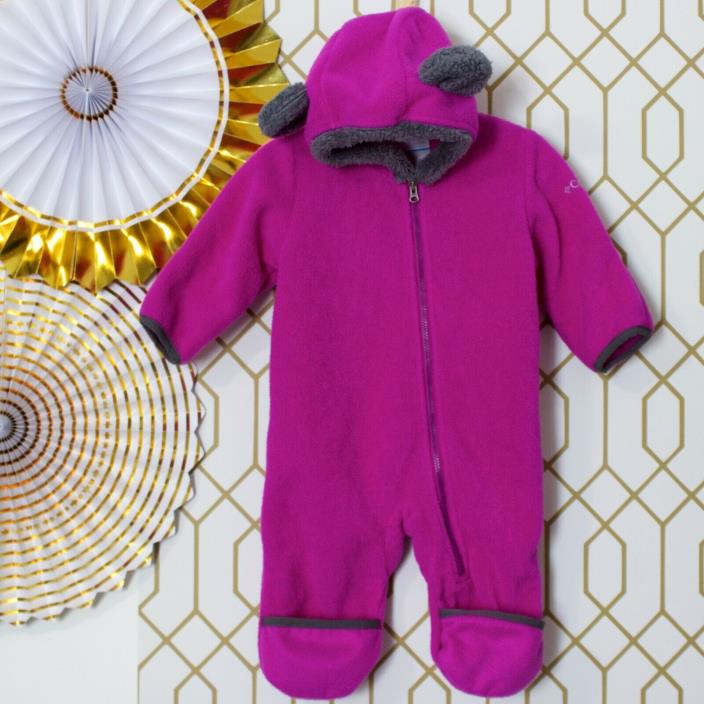 Columbia Infant Fleece One Piece Size 3-6 Months Tiny Bear bodysuit Purple