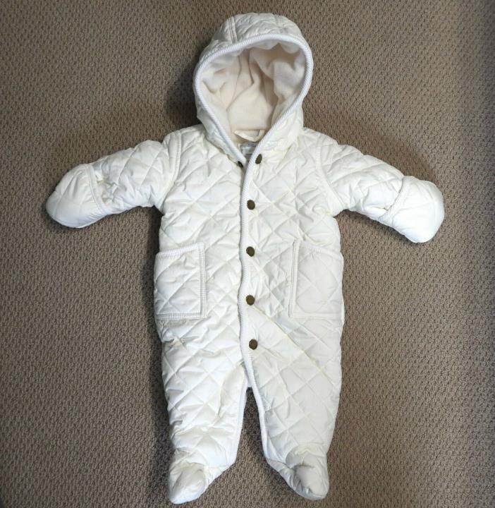 Ralph Lauren Hooded Baby cream Quilted Snowsuit Bunting 3 Months - Exc cond