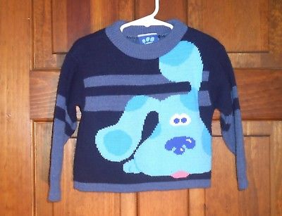 Vintage BLUES CLUES Sweater 1999 Viacon Polar Club Kits Kids Toddler 2T  Rare