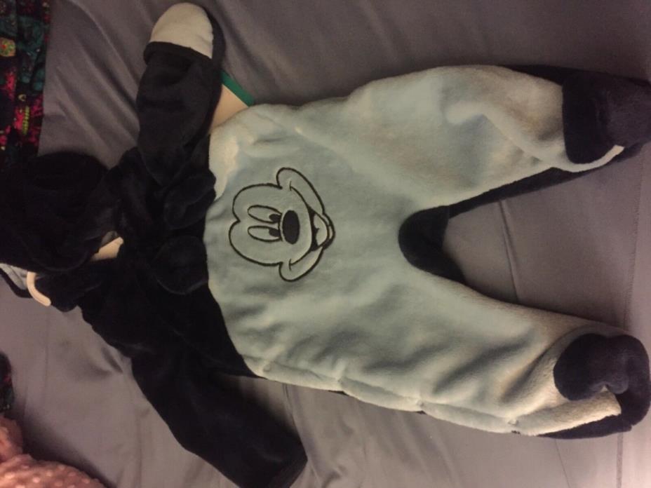 DISNEY BABY Boys Blue MICKEY MOUSE Warm Winter Fleece Bunting SNOW SUIT new NWT