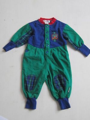 Vintage GYMBOREE Baby Boys Outfit Sz 3-6 M Bodysuit One Piece Green Blue Patch