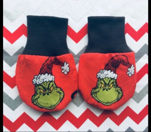 The Grinch Baby No Scratch Mitts New Size 0-6 Mos
