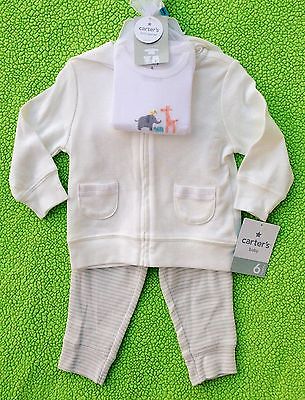 Unisex Baby Clothes : NWT Carter's 3 Pc. ANIMAL Hoodie, Pant, & Bodysuit Set 6M