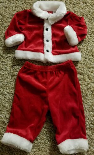 0/3 Month Baby Boy Or Girl Santa Suit Outfit Polyester Acrylic