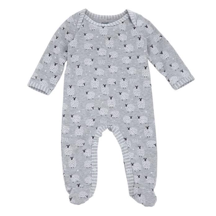 Mud Pie  Baby Boy /Girl Counting Sheep Footed Cotton Sleeper Size 3-6 Months NEW